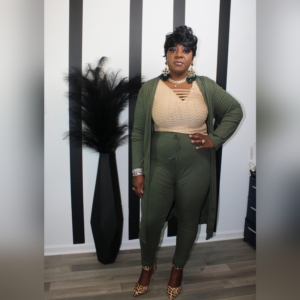 NWT Two Piece Ribbed Duster Set
